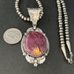 Navajo Purple Spiny Oyster Pendant Necklace | Sterling Silver | Women's | Authentic Native American Handmade | 14665