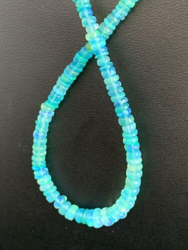 Native American Women's Blue Opal Bead Necklace | Sterling Silver | Authentic Handmade | 20" | 187
