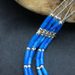 Denim Stabilized Lapis Heishi Bracelet | Sterling Liquid Silver | 5-Strand | 7" | 2935