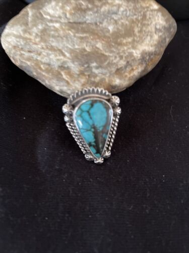 Navajo Blue Spiderweb Turquoise Ring | Sterling Silver | Sz 6.5 | Authentic Native American Handmade | 1065