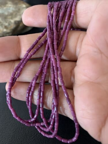 Navajo Purple Sugilite 5-Strand Necklace | Sterling Silver Rice Heishi | 20" | Authentic Native American Handmade | 12929