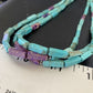 Navajo Blue Turquoise Jasper Bead Necklace | 3-Strand Sterling Silver | 24" | Authentic Native American Handmade | 12512