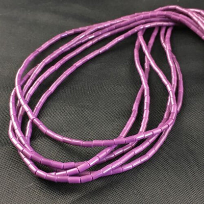 Navajo Sugilite 5-Strand Heishi Necklace | Sterling Silver Tubes | 19" | Authentic Native American Handmade | 10165