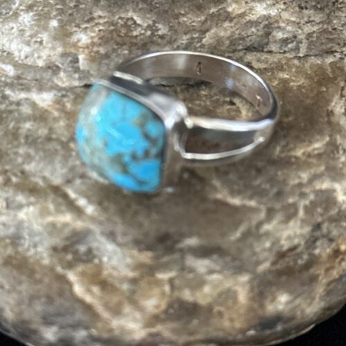 Native American Men's Navajo Blue Turquoise Ring | Sterling Silver | Sz 11 | 14447