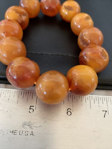 Southwestern Stretch Bracelet Set | Yellow Gold | Red Fossil Amber Stones | Authentic Native American Handmade | 10638