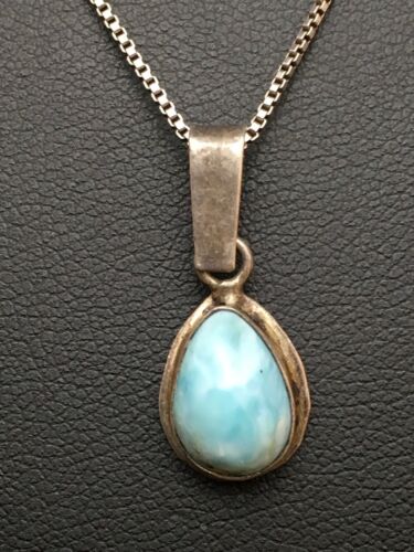 Navajo Turquoise Pendant | Sterling Silver | Authentic Native American Handmade | 20" | 8975 - Masha USA