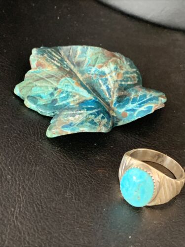 Navajo Blue Kingman Turquoise Ring | Sterling Silver | Sz 11 | Authentic Native American Handmade | 14146