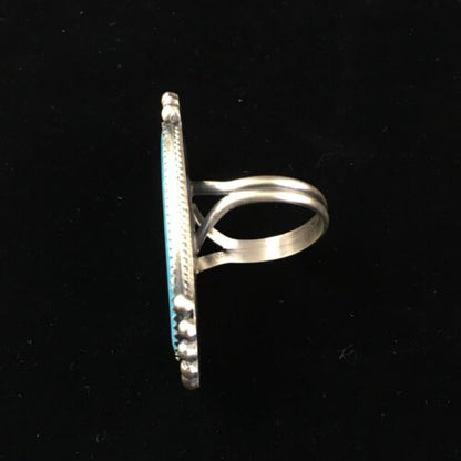 Native American Men's Navajo Blue Turquoise Ring | Sterling Silver | Sz 9.5 | 10080