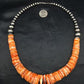 Navajo Spiny Oyster Graduated Necklace | Sterling Silver | Authentic Native American | 23" | 3085