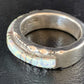 Navajo White Opal Inlay Ring | Sterling Silver | Sz 11.5 | Authentic Native American Handmade | 13534