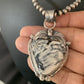 White Buffalo Turquoise Pendant Necklace | Sterling Silver | Navajo | Authentic Native American Handmade | 14057