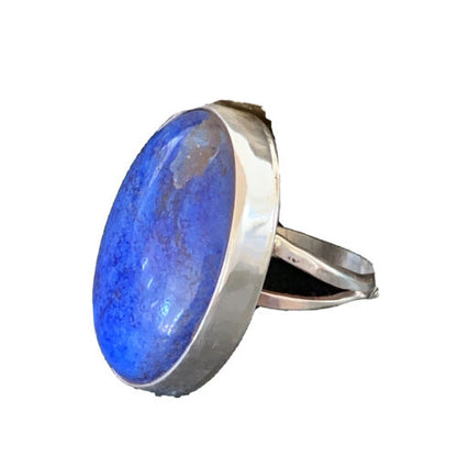 Southwestern Men's Classic Navajo Blue Lapis Ring | Sterling Silver | Sz 10 | 1834