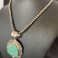 Navajo Blue #8 Turquoise Pendant Necklace | Sterling Silver | Authentic Native American Handmade | 10228