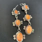 Navajo Orange Spiny Oyster Dangle Earrings | Sterling Silver | Authentic Native American Handmade | 1231