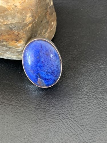 Southwestern Men's Classic Navajo Blue Lapis Ring | Sterling Silver | Sz 10 | 1834