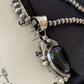 Native American Men's Navajo Pearls Necklace Pendant | Sterling Silver Black Onyx | 13099