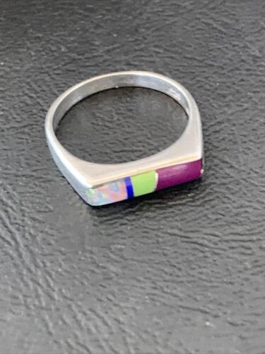 Navajo Blue Turquoise Purple Sugilite Opal Inlay Ring | Sz 7 | Authentic Native American Handmade | 11150