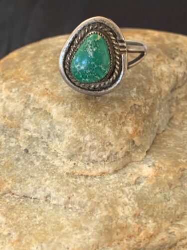 Native American Turquoise Navajo Old Pawn Ring | Sterling Silver | Sz 8.75 | 4714