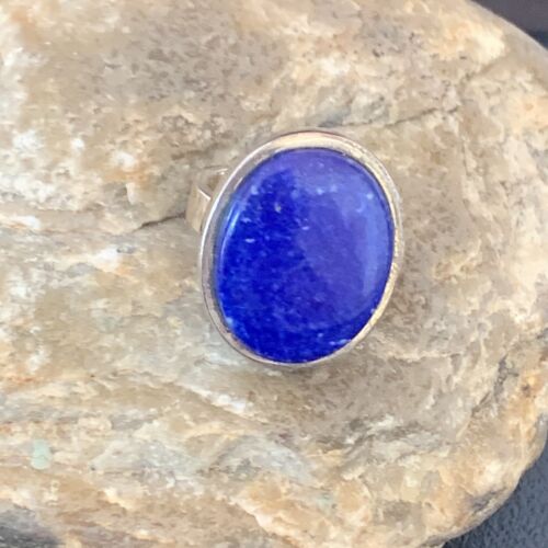 Navajo Blue Lapis Lazuli Ring | Sterling Silver | Sz 6 | Authentic Native American Handmade | 10403