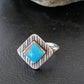 Navajo Blue Turquoise Ring | Sterling Silver | Sz 6.5 | Authentic Native American Handmade | 10776