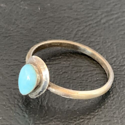 Men's Larimar Navajo Ring | Sterling Silver | Sz 8 | Authentic Native American Handmade | 13169
