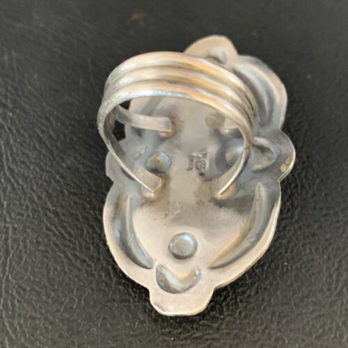 Navajo Orange Spiny Oyster Multi-Stone Ring | Authentic Native American Sterling Silver | Multi-Stone | Sz 8.5 | 13718