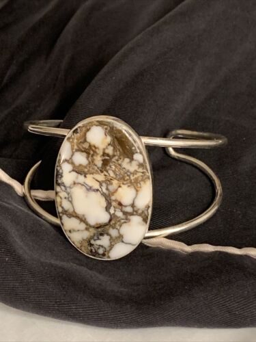 Native American Women's Wild Horse Turquoise Cuff Bracelet | Sterling Silver | 10499
