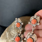 Native American Handmade Navajo Red Spiny Oyster Dangle Earrings | Sterling Silver | 2065