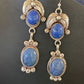 Native American Navajo Denim Lapis Dangle Earrings | Sterling Silver | 2" | 1681
