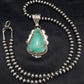 Men's Royston Turquoise Pendant | Sterling Silver Navajo Pearl Necklace | Authentic Native American Handmade | 2525