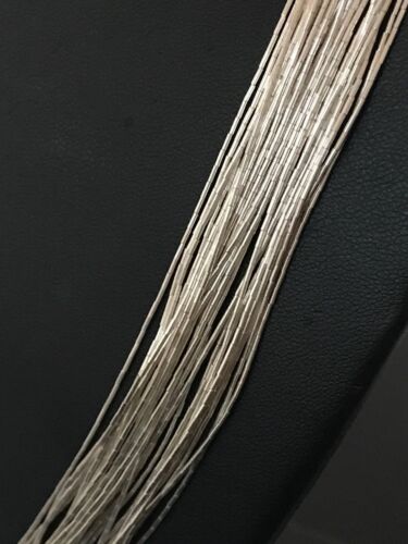 Native American Heishi Tubes Necklace | 30 Strands Liquid Sterling Silver | 23" | 8481