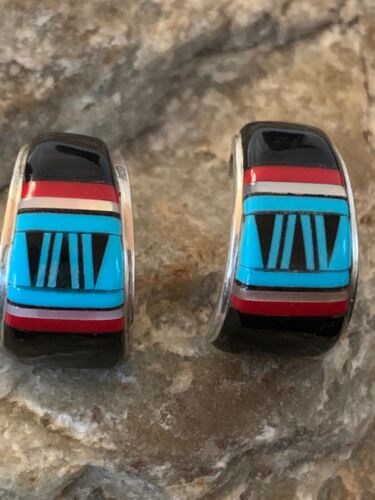 Navajo Sterling Necklace | Spiny Turquoise Multi-Stone Earrings Set | Handmade Jewelry 1028