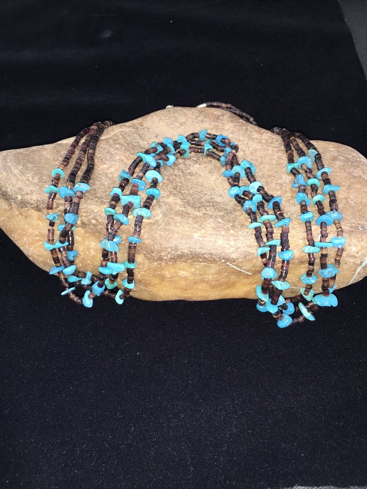 Navajo Blue Nugget Turquoise Necklace | Sterling Silver | Authentic Native American Handmade | 1817