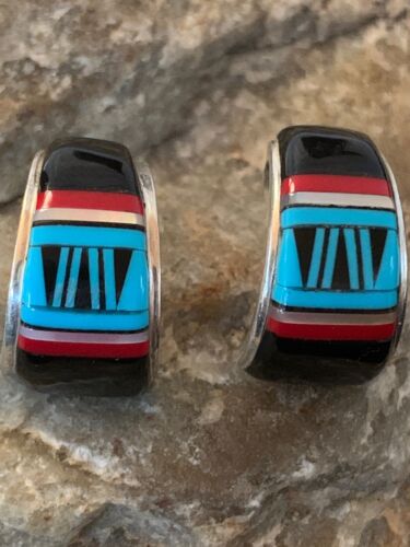 Navajo Sterling Necklace | Spiny Turquoise Multi-Stone Earrings Set | Handmade Jewelry 1028