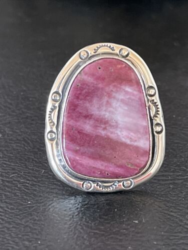 Navajo Turquoise Purple Spiny Oyster Ring | Sterling Silver | Sz 9 | Authentic Native American Handmade | 10296