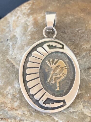 Native American Kokopelli Pendant | Hopi Stamped Sterling Silver | Handmade | 1396