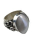 Navajo Women's White Mother of Pearl Ring | Sterling Silver | Sz 8 | Authentic Native American Handmade | 1718