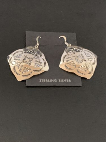 Navajo Stamped Sterling Silver Earrings Set | Authentic Native American Handmade | 1195