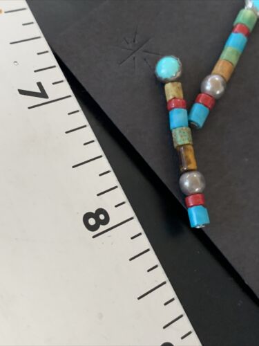 Multi-Color Turquoise Coral Bead Earrings | Sterling Silver | Navajo Handmade | 1" | 13053
