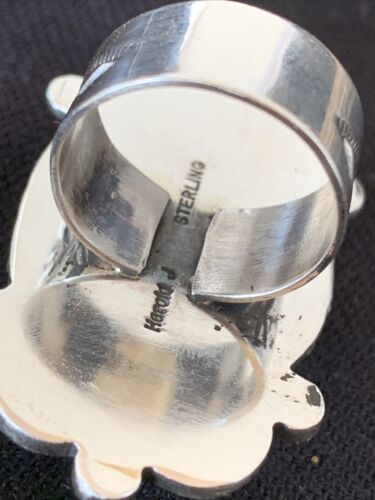 Southwestern Navajo Sterling Silver Blue Turquoise #8 Ring | Sz 7.5 | 1687