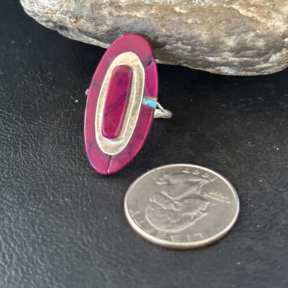 Navajo Purple Sugilite Inlay Ring | Sz 8 | Authentic Native American Handmade | 14453