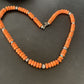 Southwestern Navajo Apple Coral Bead Necklace | Sponge Sterling Silver | Authentic Native American Handmade | 20" | 2043