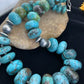 Navajo Pearls Sterling Silver & Blue Turquoise Graduated Necklace | Authentic Native American | 24" | 01745