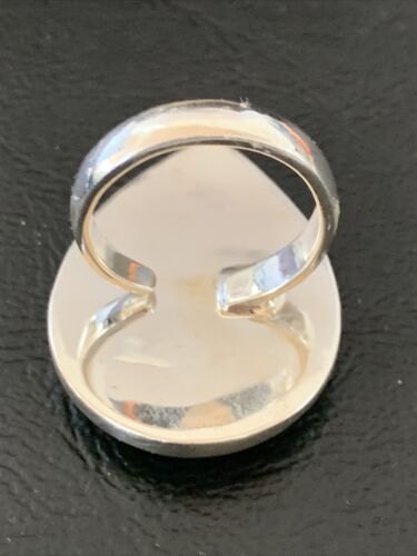 Adjustable Navajo Green Mojave Turquoise Ring | Sterling Silver | Sz 7 | Authentic Native American Handmade | 11795