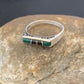 Native American Women's Navajo Green Malachite Onyx Inlay Ring | Sz 7 | 11153