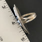 Navajo White Buffalo Turquoise Inlay Ring | Sterling Silver | Sz 9 | Authentic Native American Handmade | 12174