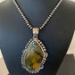 Navajo Green Kingman Turquoise Pendant Necklace | Sterling Silver | Authentic Native American Handmade | 1311