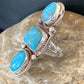 Navajo Blue Turquoise Cluster Ring | Authentic Native American Sterling Silver | Multi-Stone | Sz 10 | 2119