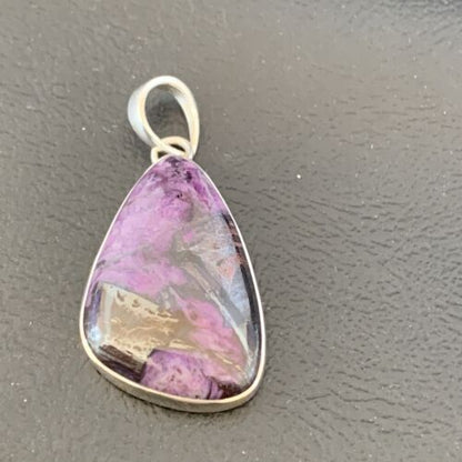 Navajo Pearls Purple Sugilite Pendant | Sterling Silver | 1.50" | Authentic Native American Handmade | 10927