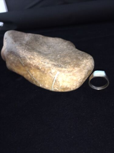 Native American Men's Larimar Inlay Ring | Navajo Sterling Silver | Sz 12 | 1738 - Masha USA